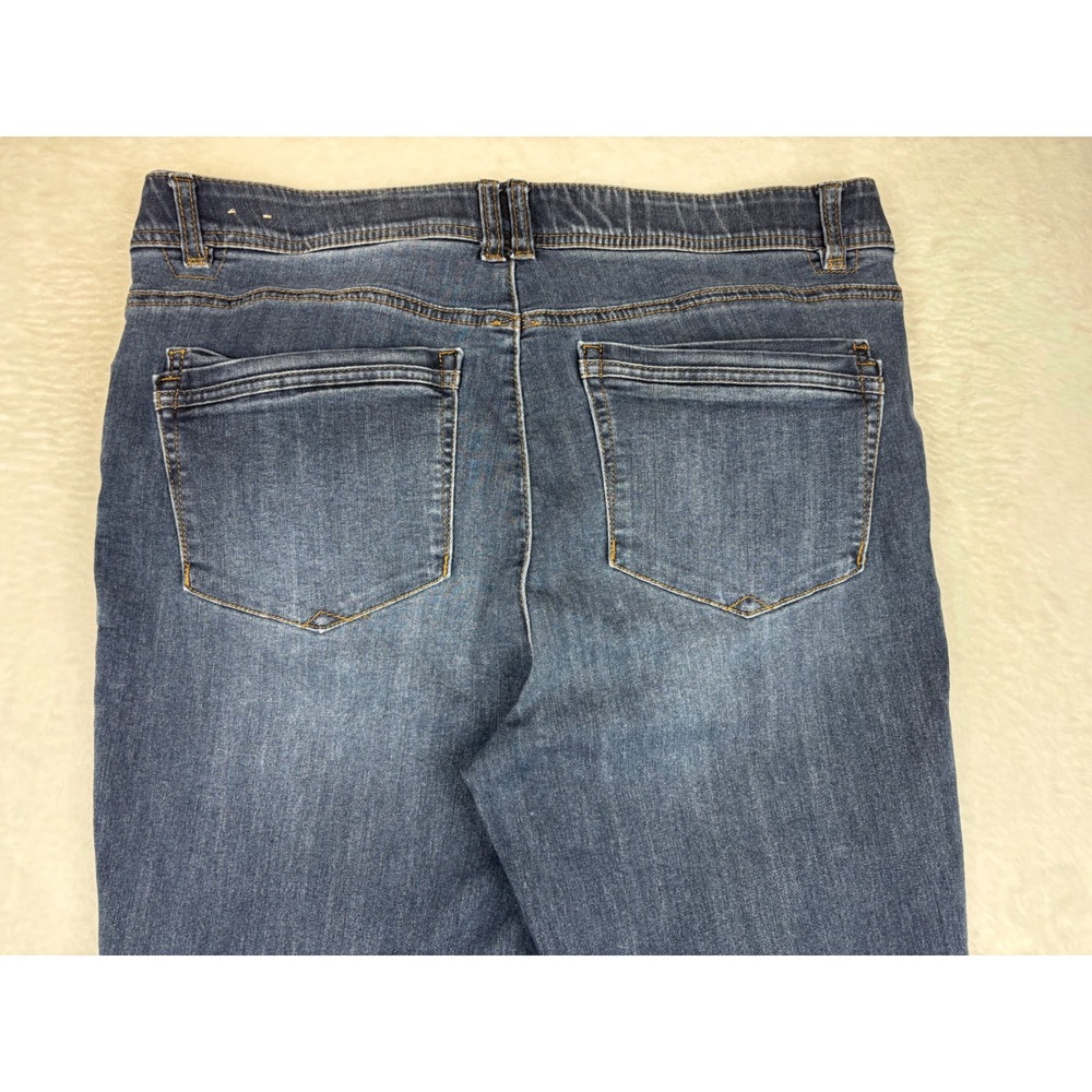 Democracy Ab Technology Womens 16 Jeans Medium Grungy Wash Distressed Hem - Picture 6 of 9